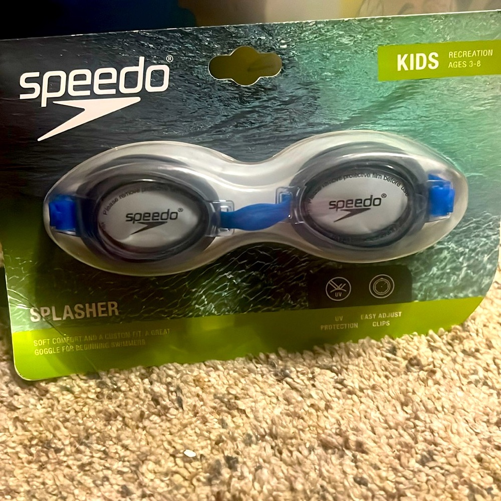 Speedo Splasher Swim Goggles Kids Recreation Ages 3-8 Cool Grey Blue
UV Protct